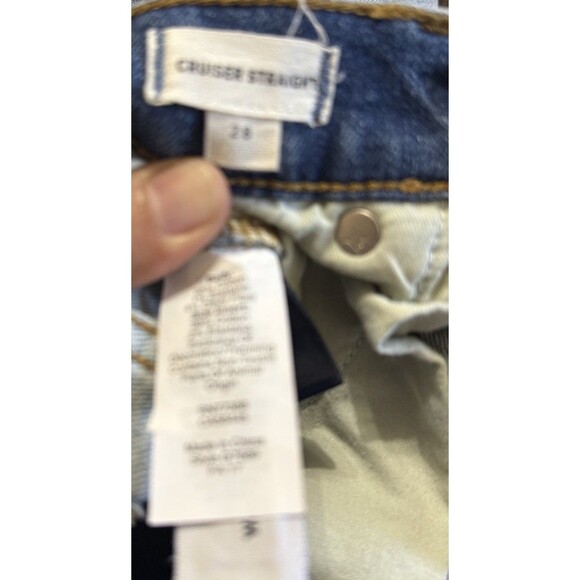 NWOT Chic Madewell Cruiser Straight Crop Jeans Pieced Edition Blue 28 Distressed - Picture 6 of 9
